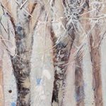Grands arbres Acrylique / toile 24 po x 6 po