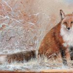 Le renard roux 20 po x 24 po Acrylique sur toile
